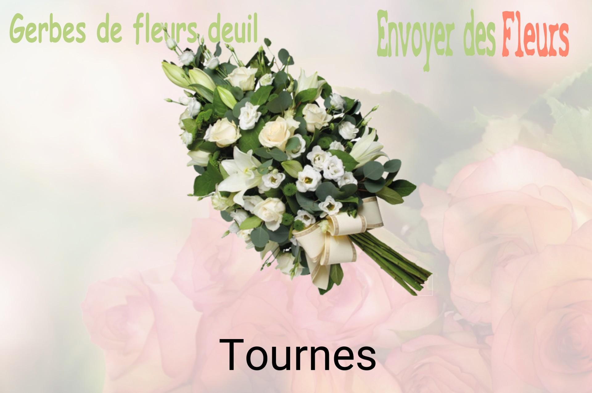 Gerbe de fleurs de deuil livrée à Tournes